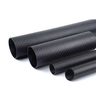 3K Twill Carbon Fiber Round Tube Roll Wrapped Tubing with Excellent Torsional Characteristics