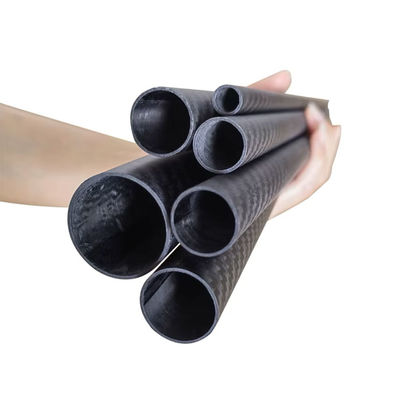 3K Twill Carbon Fiber Round Tube Roll Wrapped Tubing with Excellent Torsional Characteristics