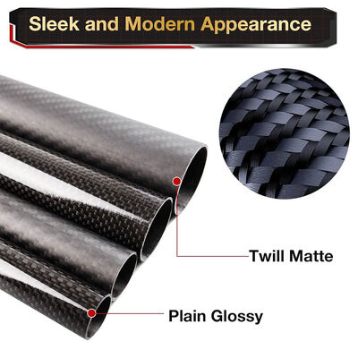 3K Twill Weave Roll Wrapped Carbon Fiber Tube Lightweight High Strength Round Pipe for DIY RC Drone