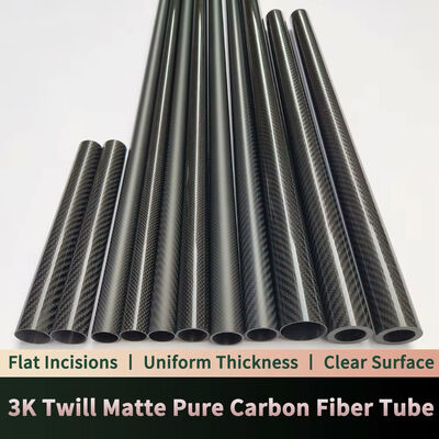 Ultra High Modulus 3K Plain Weave Carbon Fiber Tube 0.375 x 0.503 x 60 Inch