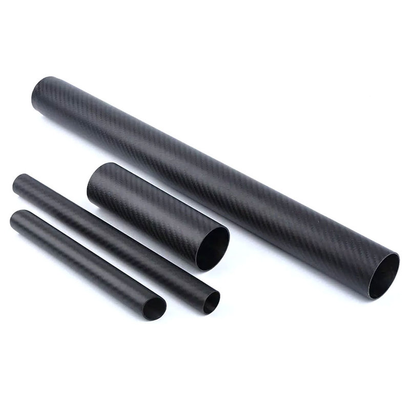High Hardness 18mm (16mm) Woven Finish Roll Wrapped Carbon Fiber Tube with 5 - 500 mm Diameters and 0.3 - 50 mm Wall Thickness