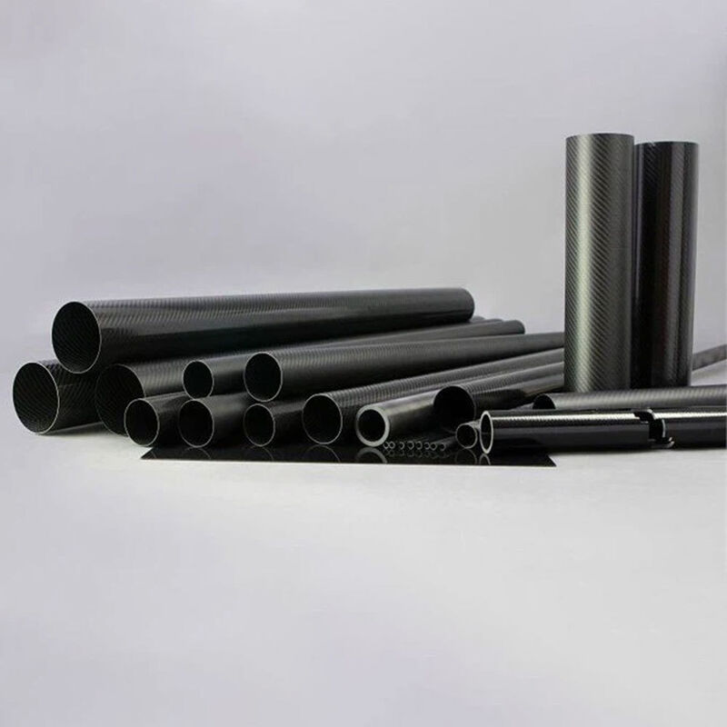 High Stiffness Round Shaped 100% 3K Roll Wrapped Carbon Fiber Tube
