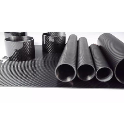 Hohe Festigkeit Rollen umwickelte Kohlenstoffröhren 3K Plain Glossy OD 6-200mm Länge 1000mm